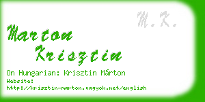 marton krisztin business card